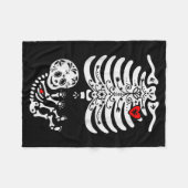 Sugar Skull Skeleton Halloween Pregnancy Annouceme Fleecedecke (Vorderseite (Horizontal))