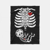 Sugar Skull Skeleton Halloween Pregnancy Annouceme Fleecedecke (Vorderseite)