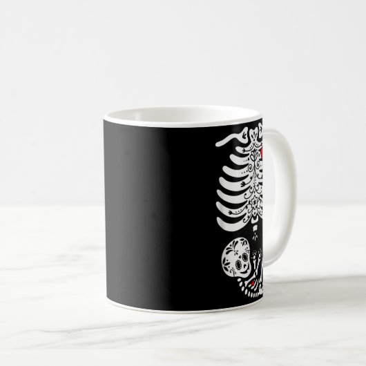 Sugar Skull Skeleton Halloween Pregnancy Annouceme Kaffeetasse (VorderseiteRechts)