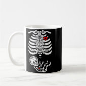 Sugar Skull Skeleton Halloween Pregnancy Annouceme Kaffeetasse (Links)