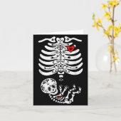 Sugar Skull Skeleton Halloween Pregnancy Annouceme Karte (Gelbe Blume)