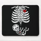 Sugar Skull Skeleton Halloween Pregnancy Annouceme Mousepad (Vorne)