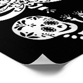 Sugar Skull Skeleton Halloween Pregnancy Annouceme Poster (Ecke)