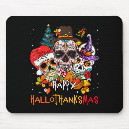 Sugar-skull Skeleton Halloween Xmas Happy Hallotha Mousepad (Vorne)