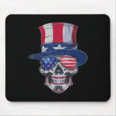 Sugar Skull Sonnenbrille USA Flag Memorial Day 4. Mousepad (Vorne)