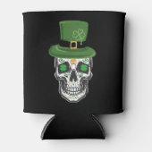 Sugar Skull St Patrick Day Leprechaun Kleeblatt Dosenkühler (Vorderseite)
