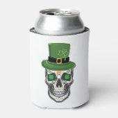 Sugar Skull St Patrick Day Leprechaun Kleeblatt Dosenkühler (Kanne Vorderseite)