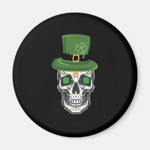 Sugar Skull St Patrick Day Leprechaun Kleeblatt Magnet