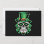 Sugar Skull St Patrick Day Lucky Kleeblatt Einladung (Vorderseite)