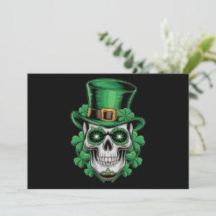 Sugar Skull St Patrick Day Lucky Kleeblatt Einladung