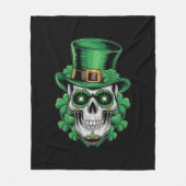 Sugar Skull St Patrick Day Lucky Kleeblatt Fleecedecke (Vorderseite)