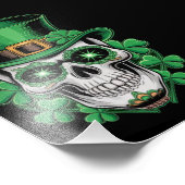 Sugar Skull St Patrick Day Lucky Kleeblatt Fotodruck (Ecke)