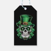 Sugar Skull St Patrick Day Lucky Kleeblatt Geschenkanhänger (Rückseite)