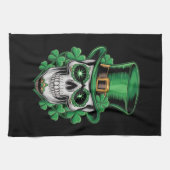 Sugar Skull St Patrick Day Lucky Kleeblatt Geschirrtuch (Horizontal)