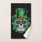 Sugar Skull St Patrick Day Lucky Kleeblatt Handtuch (Handtuch)