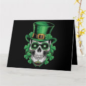 Sugar Skull St Patrick Day Lucky Kleeblatt Karte (Gelbe Blume)