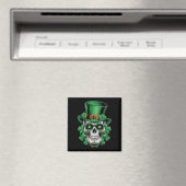 Sugar Skull St Patrick Day Lucky Kleeblatt Magnet (In Situ (Geschirrspüler))
