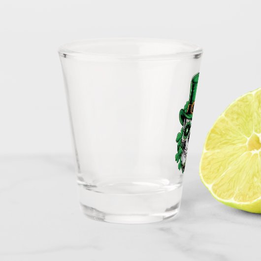 Sugar Skull St Patrick Day Lucky Kleeblatt Schnapsglas (Links)