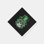 Sugar Skull St Patrick Day Lucky Kleeblatt Serviette (Ecke)