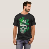 Sugar Skull St Patricks Day Irish Skull Leprechaun T-Shirt (Vorne ganz)