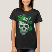 Sugar Skull St Patricks Day Irish Skull Leprechaun T-Shirt (Vorderseite)