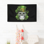 Sugar Skull St Patrick's Day Kleeblatt Banner (Insitu)