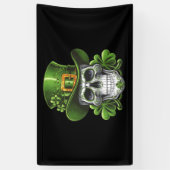 Sugar Skull St Patrick's Day Kleeblatt Banner (Vertikal)