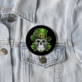 Sugar Skull St Patrick's Day Kleeblatt Button (Beispiel)