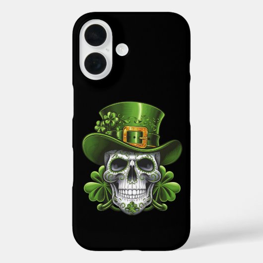 Sugar Skull St Patrick's Day Kleeblatt Case-Mate iPhone Hülle (Rückseite)