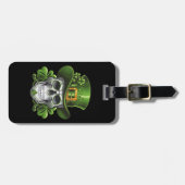 Sugar Skull St Patrick's Day Kleeblatt Gepäckanhänger (Vorderseite horizontal)