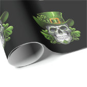 Sugar Skull St Patrick's Day Kleeblatt Geschenkpapier (Rolleneckpunkt)