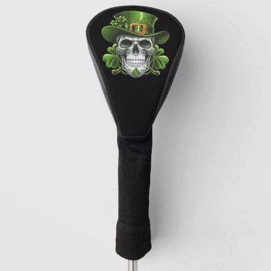 Sugar Skull St Patrick's Day Kleeblatt Golf Headcover (Vorderseite)
