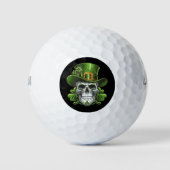 Sugar Skull St Patrick's Day Kleeblatt Golfball (Vorderseite)