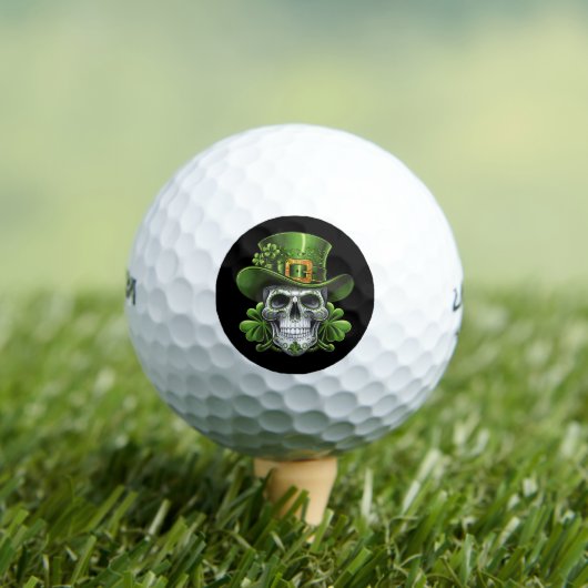 Sugar Skull St Patrick's Day Kleeblatt Golfball (Insitu T-Shirt)