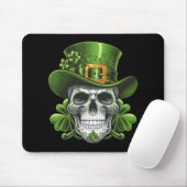 Sugar Skull St Patrick's Day Kleeblatt Mousepad (Mit Mouse)