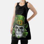 Sugar Skull St Patrick's Day Kleeblatt Schürze (InSitu)