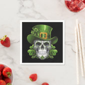 Sugar Skull St Patrick's Day Kleeblatt Serviette (Beispiel)
