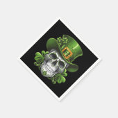 Sugar Skull St Patrick's Day Kleeblatt Serviette (Ecke)