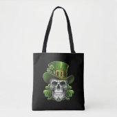 Sugar Skull St Patrick's Day Kleeblatt Tasche (Vorderseite)
