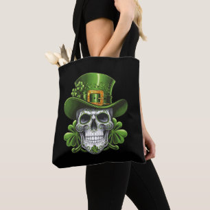 Sugar Skull St Patrick's Day Kleeblatt Tasche