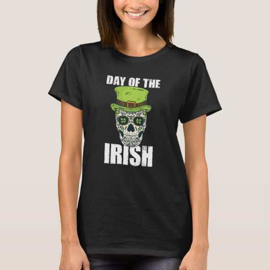 Sugar Skull St Patricks Day of the Irish Dead T-Shirt (Vorderseite)