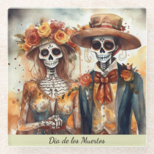 Sugar Skull Sweethearts, individuell Glasuntersetzer