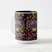 Sugar Skull-Tasse Zweifarbige Tasse (Vorderseite Links)