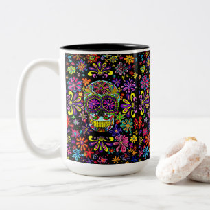 Sugar Skull-Tasse Zweifarbige Tasse