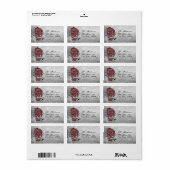 Sugar Skull Tattoo Design Mexikanische Illustratio Adressaufkleber (Vorne)