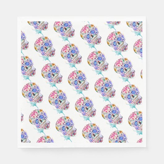 Sugar Skull Tattoo TAY DER TOD farbenfroh Cool Serviette (Vorderseite)