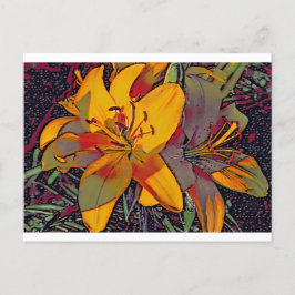 Sugar Skull Tiger Lilies Postkarte