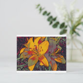 Sugar Skull Tiger Lilies Postkarte (Stehend Vorderseite)