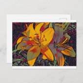 Sugar Skull Tiger Lilies Postkarte (Vorne/Hinten)