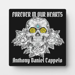 Sugar Skull und Rose Memorial Fotoplatte